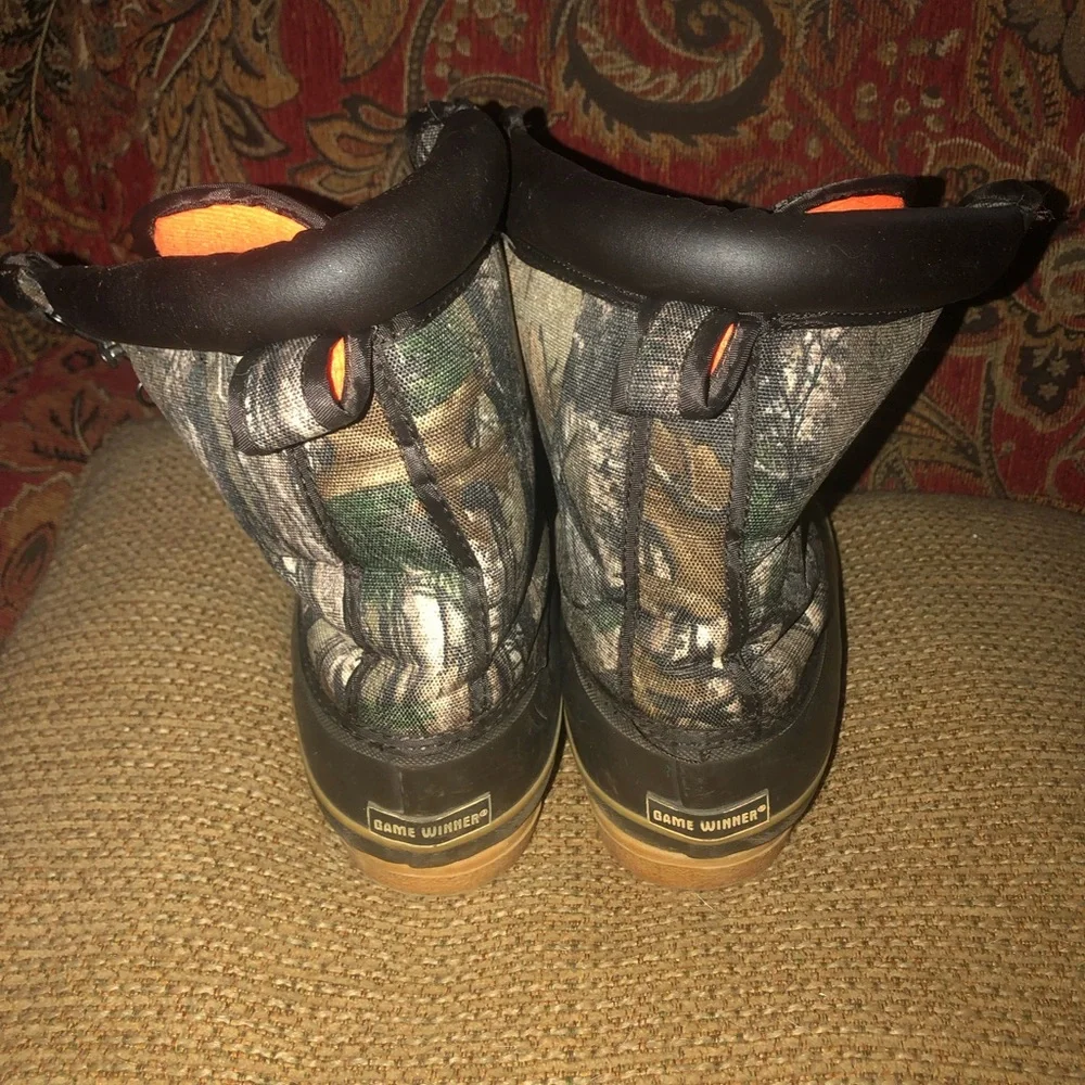 Camo Orange Lined Waterproof Boots